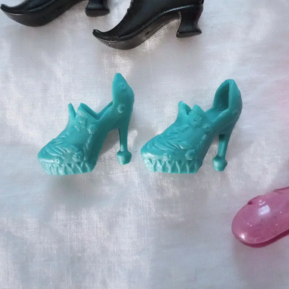 5 Pair Doll Shoes Boots Heels Flats Ballet